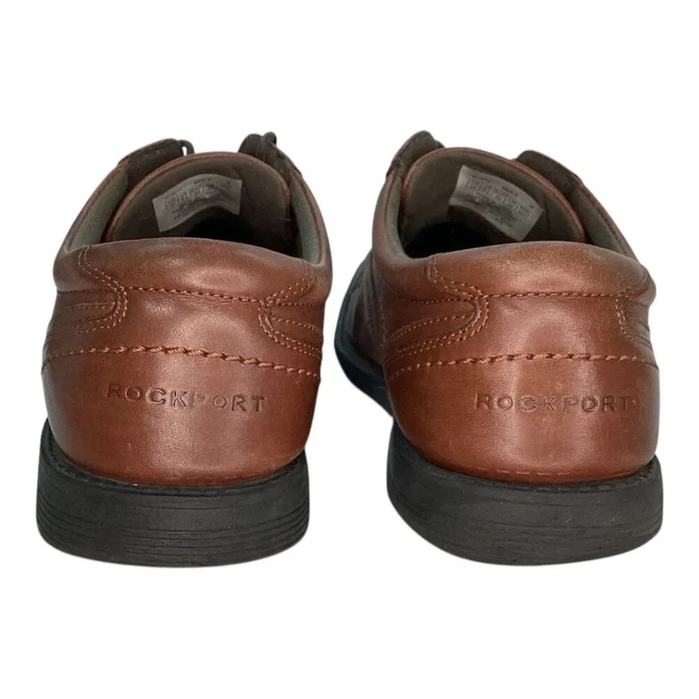 Rockport Style Leader 2 Bike Toe‎ Oxford Brown Leather Shoes Men's Size 10 M